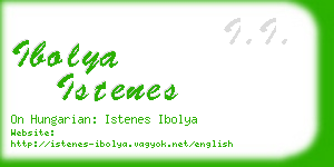 ibolya istenes business card